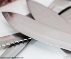 Острые листья различных видов кухонных ножей из нержавеющей стали